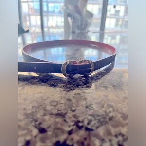 Club Monaco slim double sided belt in purple and red